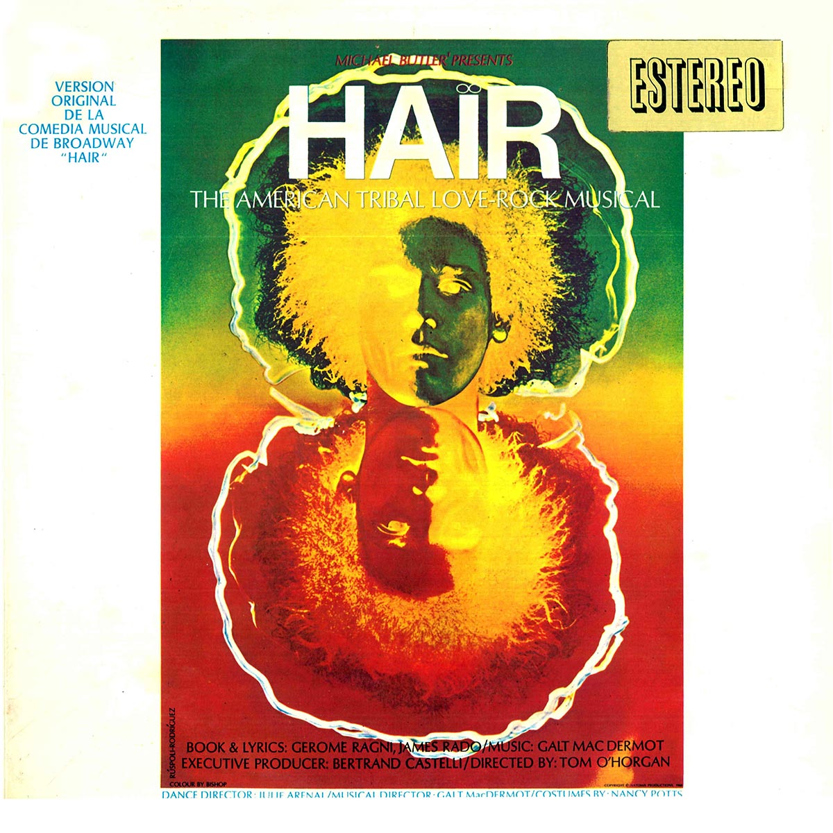 Portada LP ópera Hair - 1968