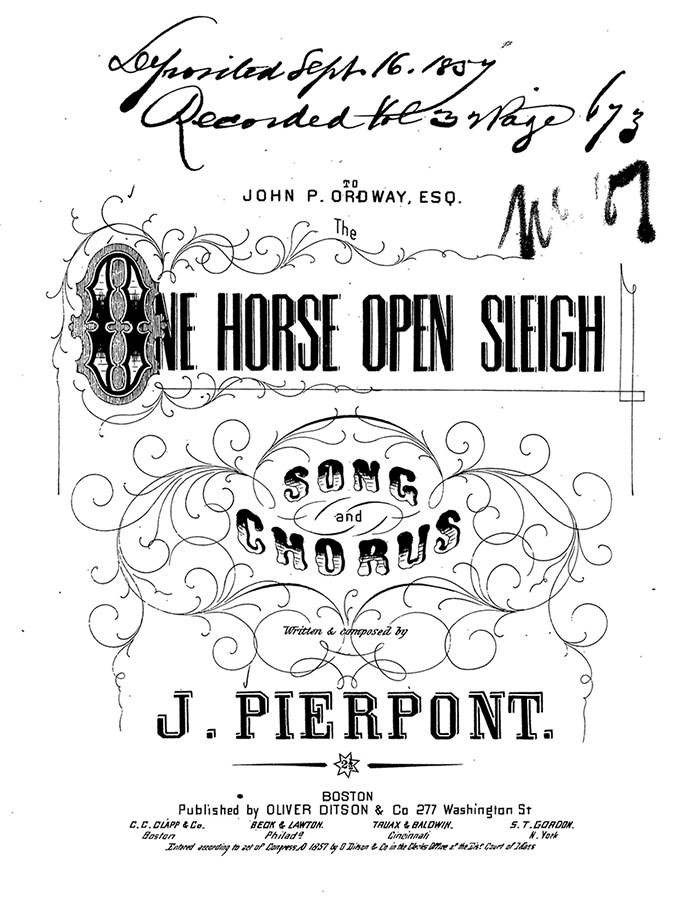 Portada Musical de Jingle Bells 1857
