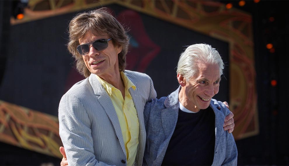 Charlie Watts con Mick Jagger
